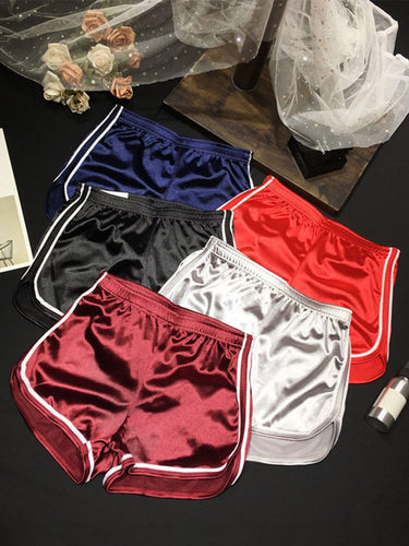 光面松紧高腰短裤光面松紧腰短裤