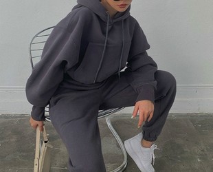 ersized Hoodie And Pants Casual Sport Suit 2 Piece Woman Set
