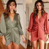 irregular neck Sexy long sleeve cross dress