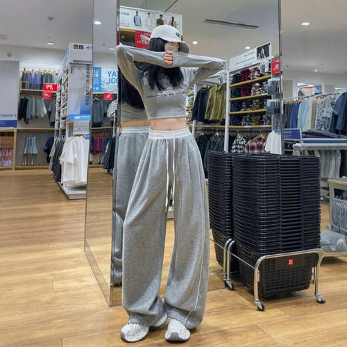 女士高腰宽松直筒休闲裤不易变形