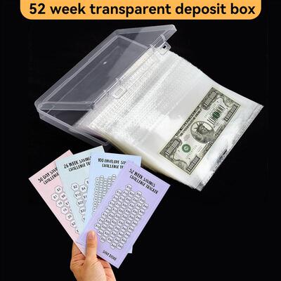52weeks money saving box with cash tracker sheets envelopes