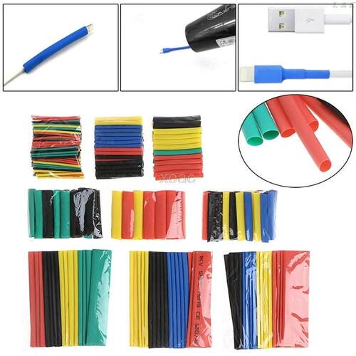 328Pcs 2:1 Polyolefin Heat Shrink Tubing Tube Sleeve Wrap Wi
