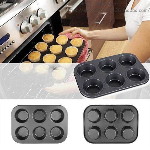 6 Cups/12 Cups Non-stick Cupcake Baking Tray Cup Cake Mold