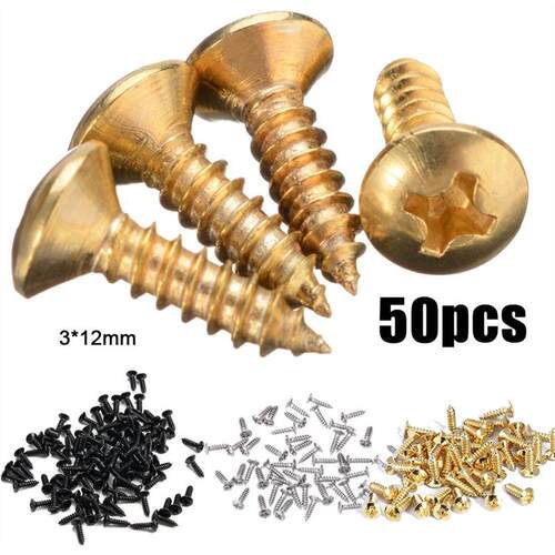 50Pcs Electric Guitar Screws Back Plate Fixed Screw Guitar