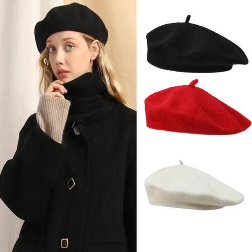 Winter Women Wool Berets French Artist Style Warm Hat Retro