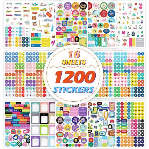 日月DIY计划贴纸套装Planner stickers日历工作预算假日计划标签