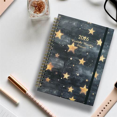 2026calendar daily weekly planner日程本绑带周计划本线圈