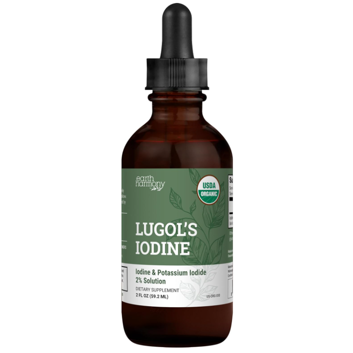 美国Organic Lugol's 碘和碘化钾2%溶液3000mcg新陈代谢健康59ml