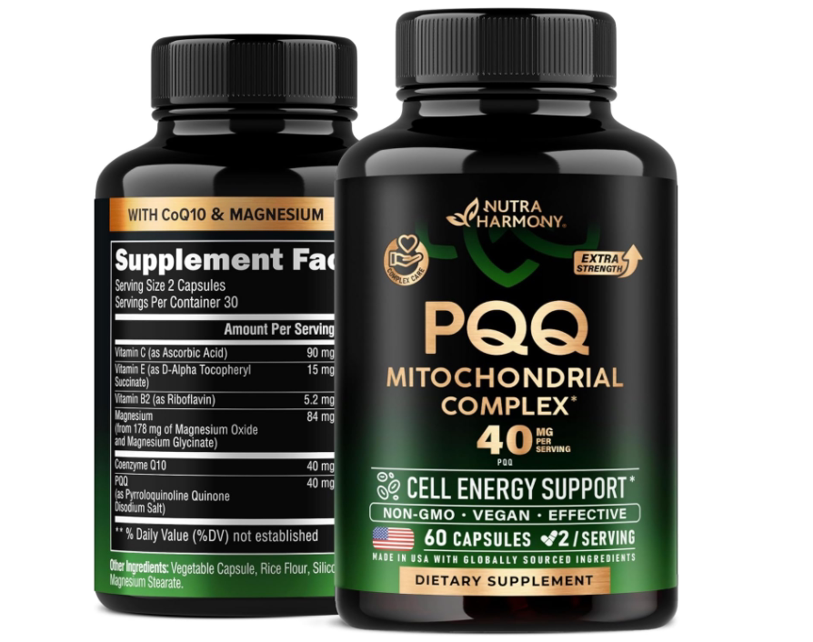 美国PQQ 40毫克 PQQ 含辅酶 Q10 线粒体生物含镁维生素 C E 和 B2图片