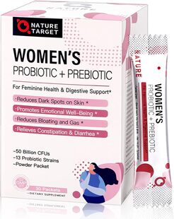 美国NATURE TARGET女士益生菌粉益生元 消化健康免疫力提升30包