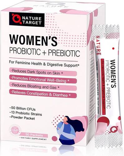 美国NATURE TARGET女士益生菌粉益生元 消化健康免疫力提升30包