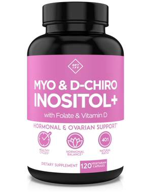美国优质肌醇和D-Chiro肌醇加叶酸 维生素D健康卵巢支持 维生素B8