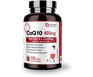 美国NATURE TARGET辅酶Q10-400毫克含PQQ Omega-3和左旋肉碱120粒