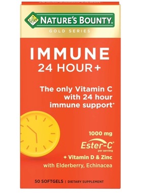 美国Nature's Bounty免疫 Ester C 提供 维生素C释放软胶囊50 粒