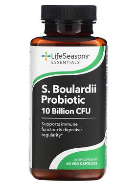 美国LifeSeasons 布拉酵母菌益生菌100亿CFU 60 粒素食胶囊