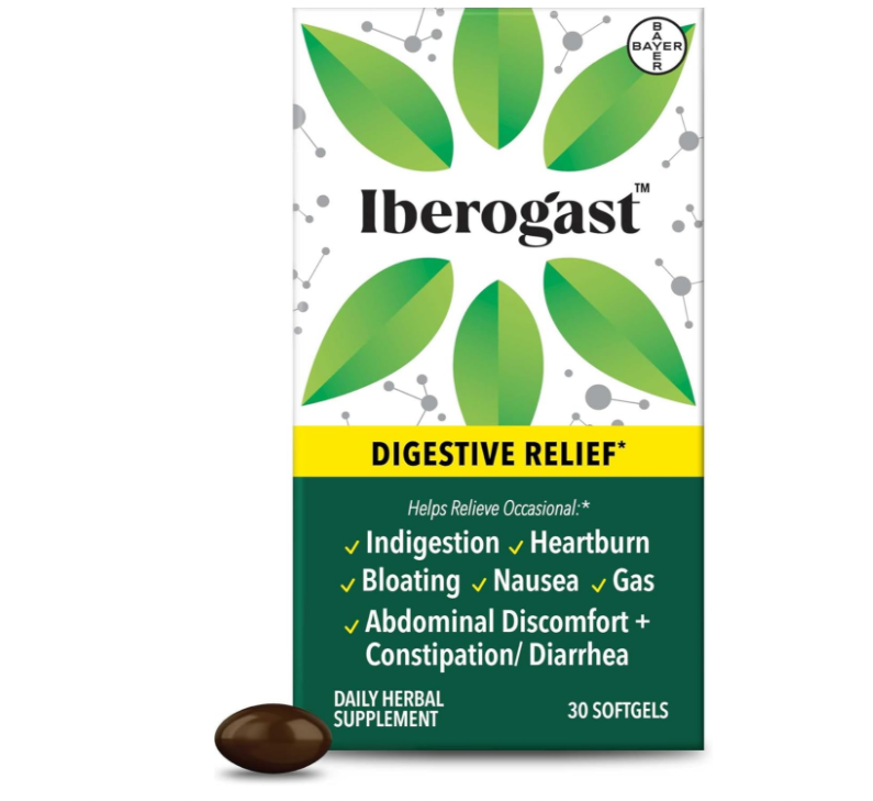 美国Iberogast 缓解胃部不适6种草本混合物薄荷甘草柠檬香脂30 粒