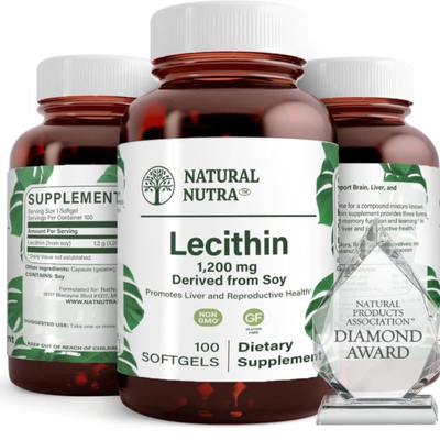美国 Natural Nutra天然大豆卵磷脂1200毫克大脑肝脏健康记忆粒