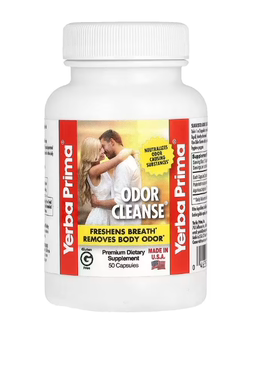 美国Yerba Prima Odor 清体净体片蘑菇提取物 口气清新 50 粒胶囊