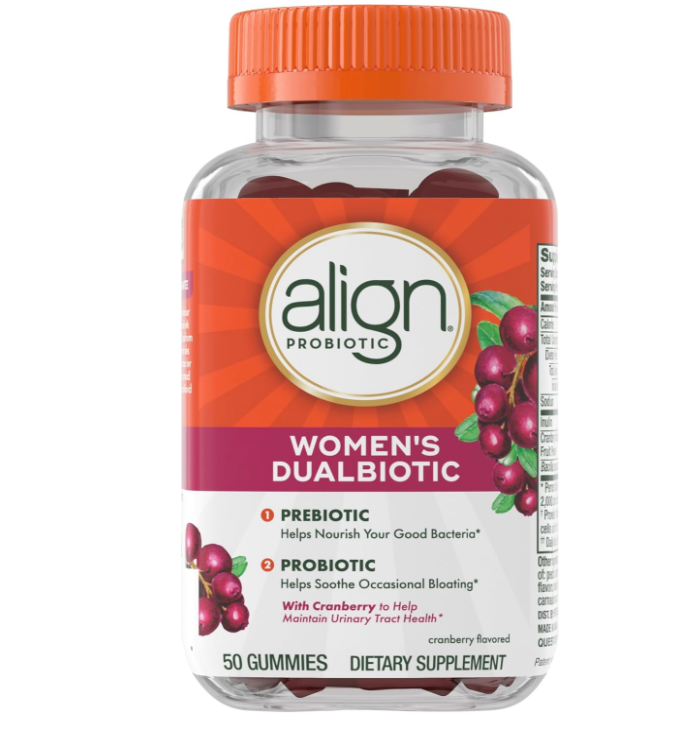 美国Align女性益生元 + 益生菌含蔓越莓益促进消化健康50粒软糖