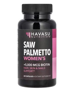 美国Havasu Nutrition 锯棕榈生物素胶囊 头发生长 女士专用60 粒