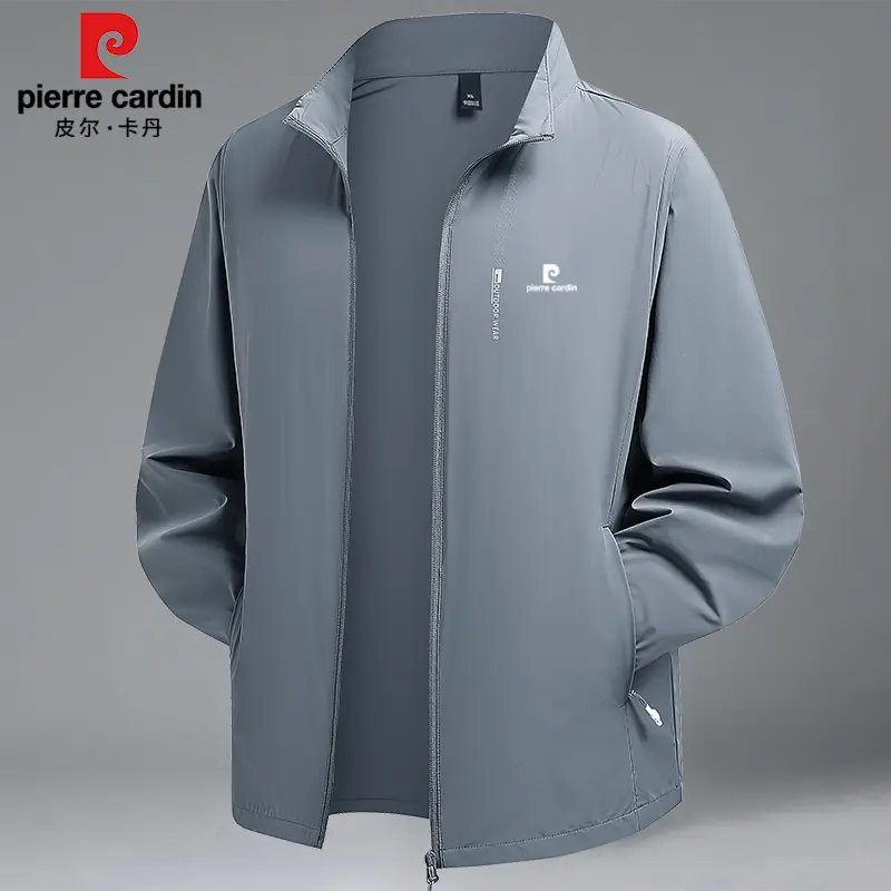 皮尔卡丹冰丝防晒衣春夏季男士立领薄款休闲速干宽松大码防晒外套