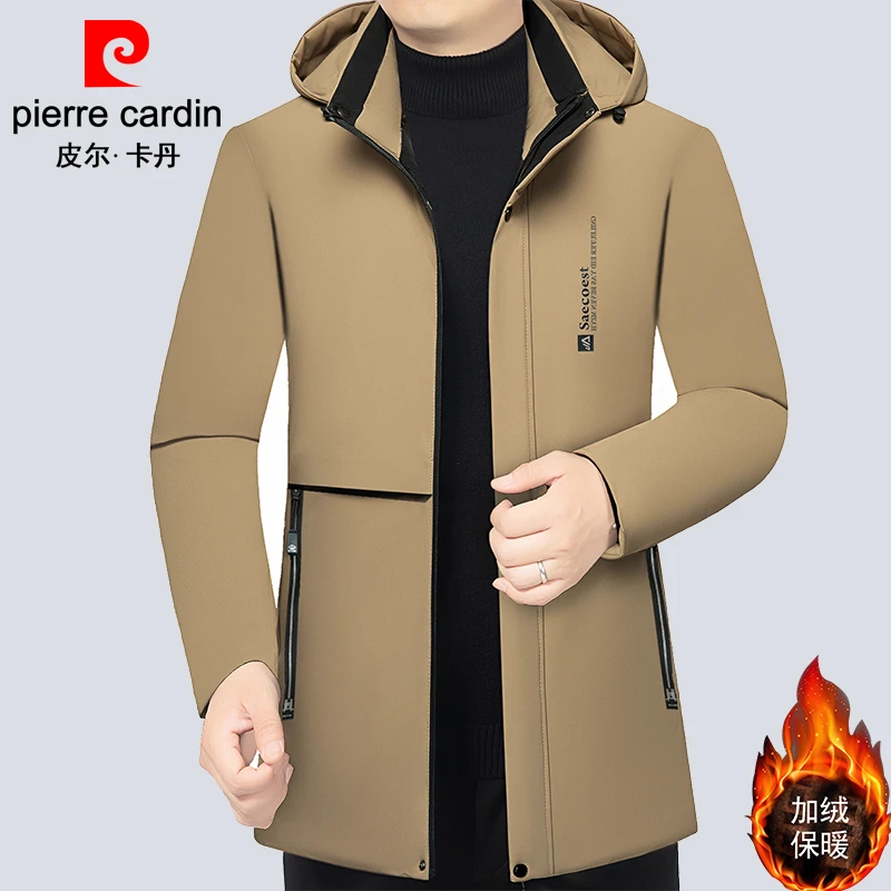 皮尔卡丹冬季加绒加厚高档棉衣潮