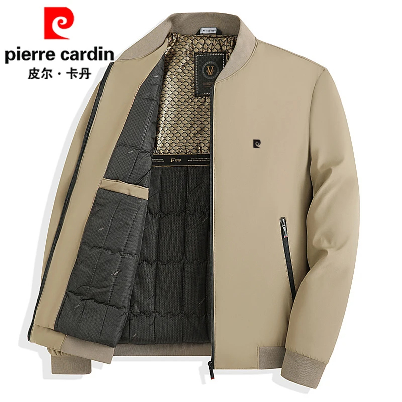 皮尔卡丹秋冬季石墨烯棒球领外套