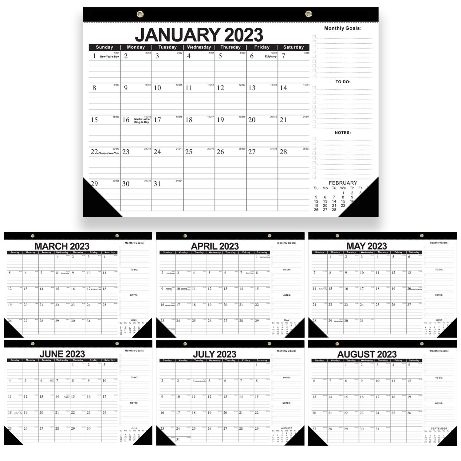 Calendar2024 planner Wall Desk Calendar Monthly Yearly views