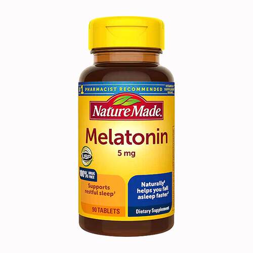 美国进口Nature Made 褪黑素片5mg成人助眠 90粒正品