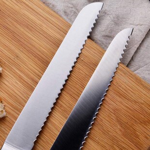 stainless steel bread knife 8 inch slice serrated knife