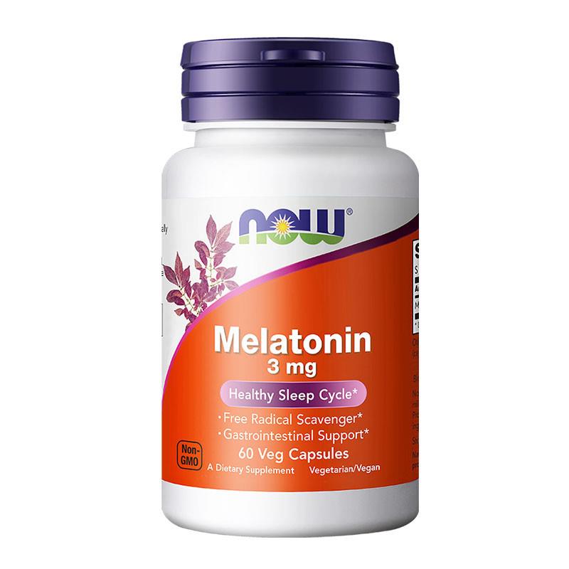 NOW 诺奥 褪黑素片成人退黑素松果体睡眠片 美国进口 60粒/3mg