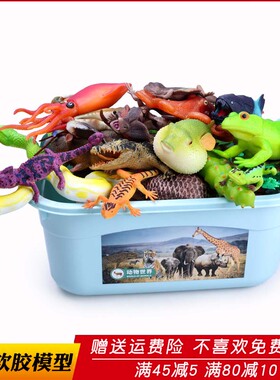 儿童玩具仿真海洋动物昆虫模型眼镜蛇壁虎蜥蜴TPR软胶捏捏乐软的