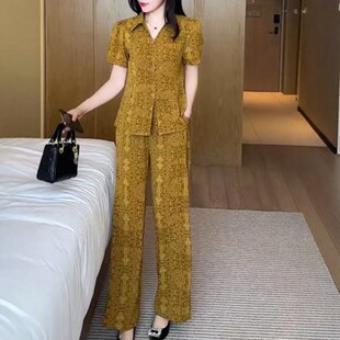 时尚套装夏款2026今年流行新款休闲女装洋气减龄时髦阔腿裤两件套