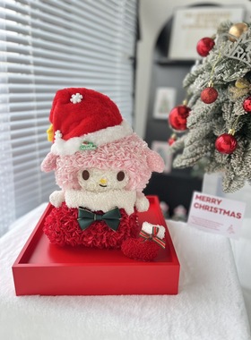 圣诞美乐蒂永生花摆件情人节告白生日礼物礼盒装饰送女友女生闺蜜