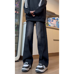 美式小众设计感复古工装裤子直筒阔腿裤高级感牛仔裤男DY178-P60图片