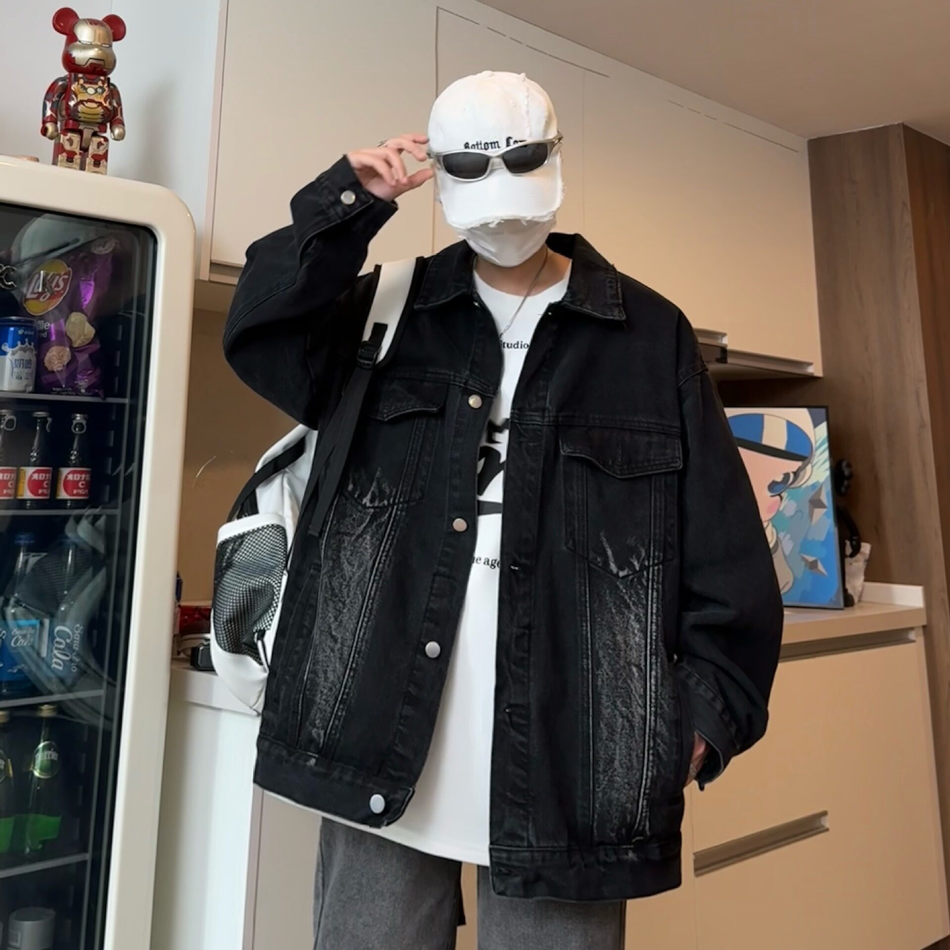 美式复古牛仔外套男潮流百搭春秋翻领夹克情侣牛仔衣DY275-P95,男装牛仔裤,星座808A-1