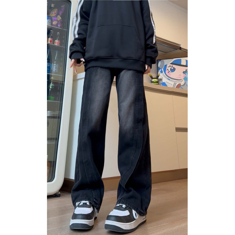 美式小众设计感复古工装裤子直筒阔腿裤高级感牛仔裤男DY178-P60,男装牛仔裤,星座808A-1