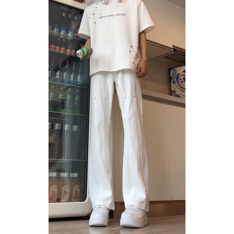 cleanfit白直筒裤修身显瘦裤子vibe裤子男款百搭牛仔裤DY263-P60.,男装牛仔裤,星座808A-1