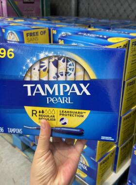 现货加拿大正品TAMPAX丹碧丝卫生棉条导管式月经棉96支普通大流量