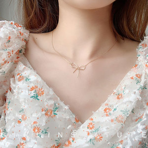 choke蝴蝶结项链