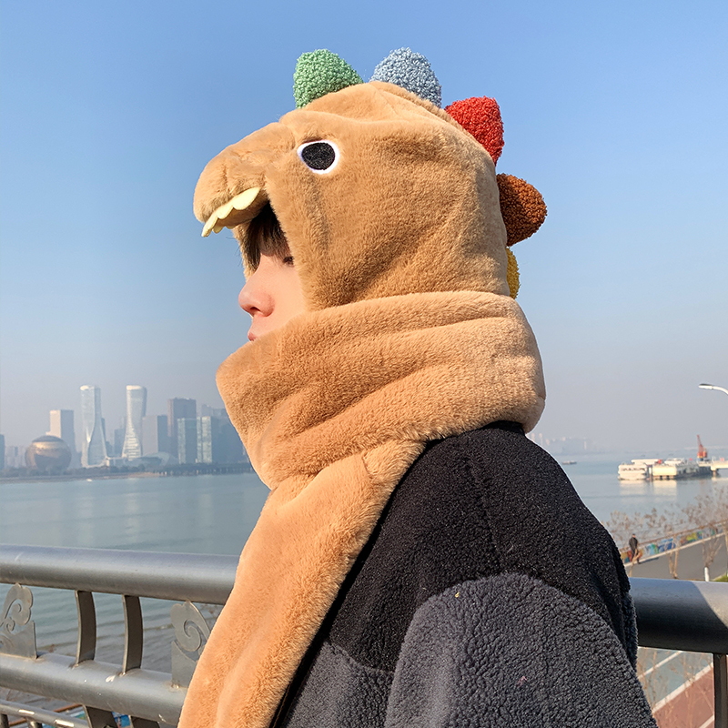 帽子围脖三件套潮帽卡通韩版