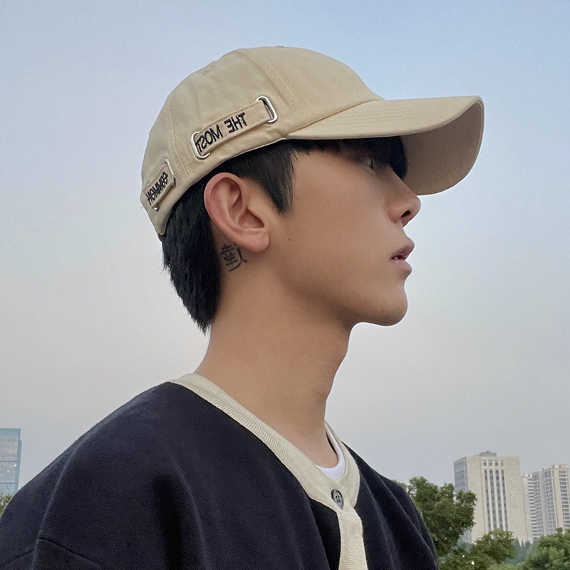 帽子男士新款春夏季韩版潮牌百搭简约防晒硬顶鸭舌帽大头围棒球帽