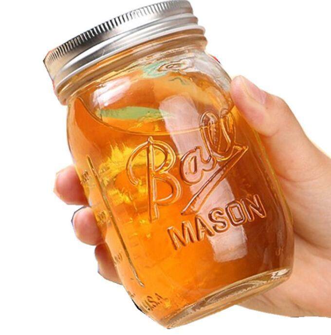 2pcs 500ml Ball Wide Mouth Mason Jars with Airtight lids