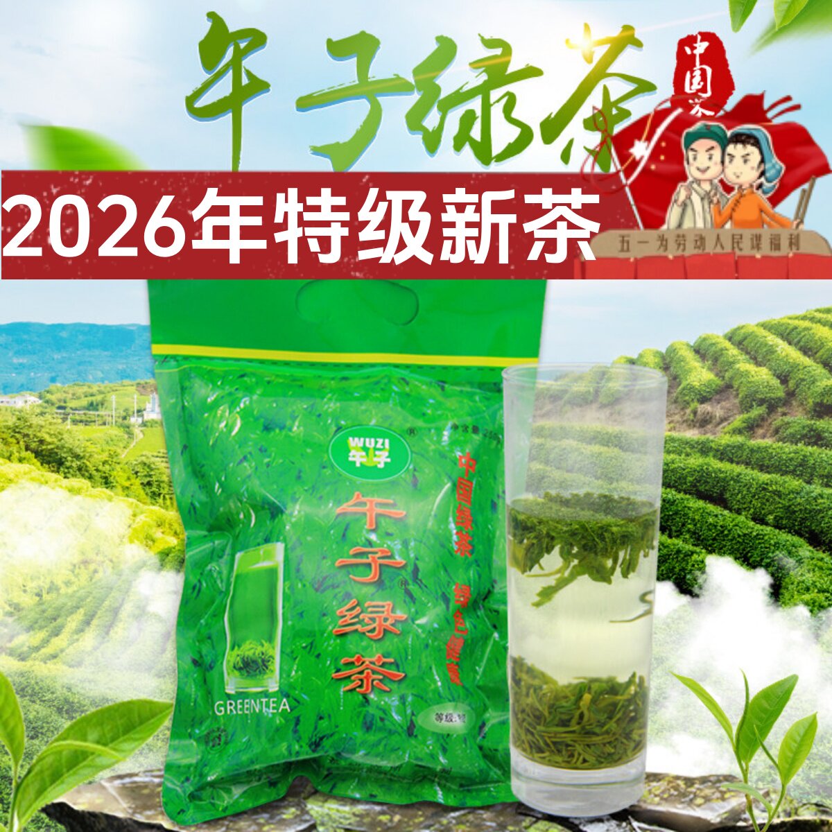 云雾茶午子绿茶午子绿茶特级炒青