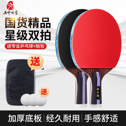 乒乓球拍成人专业级横拍直拍套装