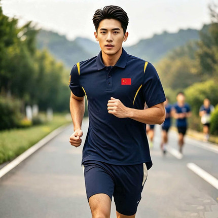 中国国家队短袖速干t恤篮球武术游泳乒乓球教练Polo衫训练服定制