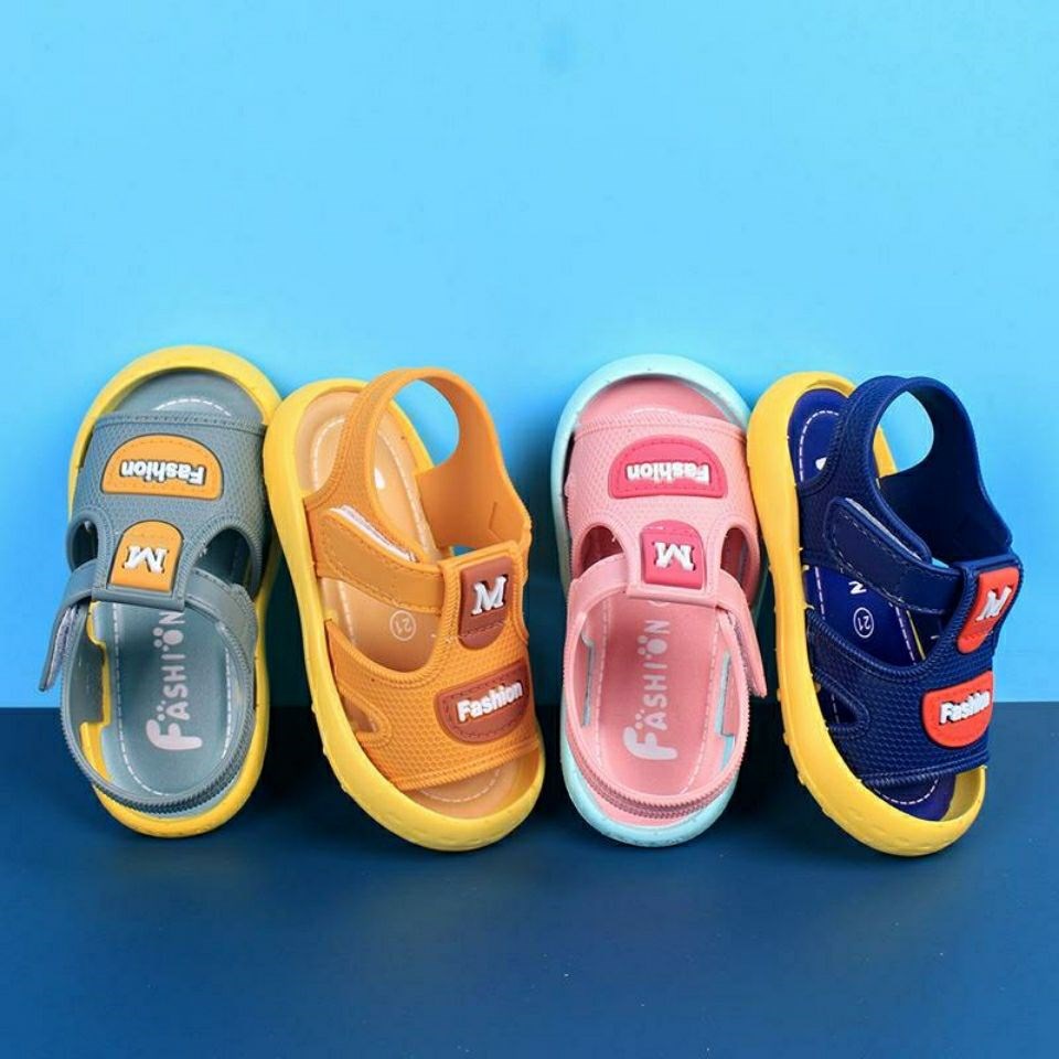 夏季婴幼儿软底学步鞋小童宝宝包头凉鞋男童女童鞋防滑透气走路鞋