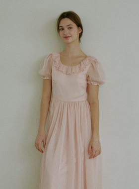 Dear wednesday.仙女度假风荷叶边温柔浪漫仙仙露背夏日连衣长裙