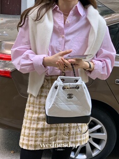 Dear wednesday.格子羊毛半身裙复古高腰直筒显瘦包臀短裙女