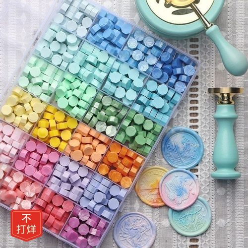 【48小时发货】印章色系好看火漆蜡粒透明马卡龙24色又多的火漆收